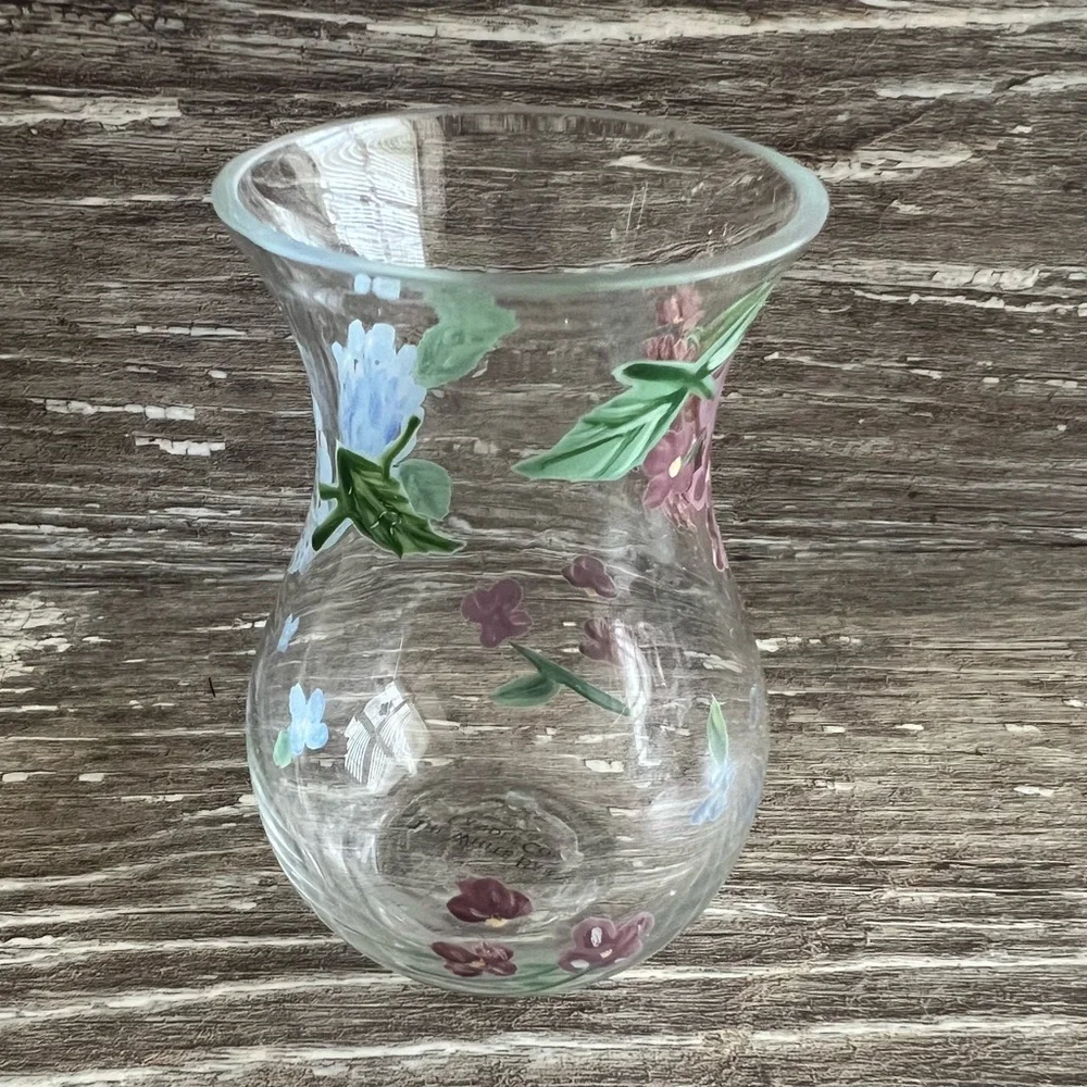 The White Barn Candle Co. Miniature Hand-Painted Floral Vase Glass Candle Holder